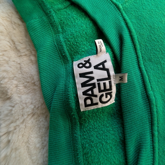 PAM & GELA Green Sleeveless Sweatshirt Woman’s Medium - Picture 9 of 16